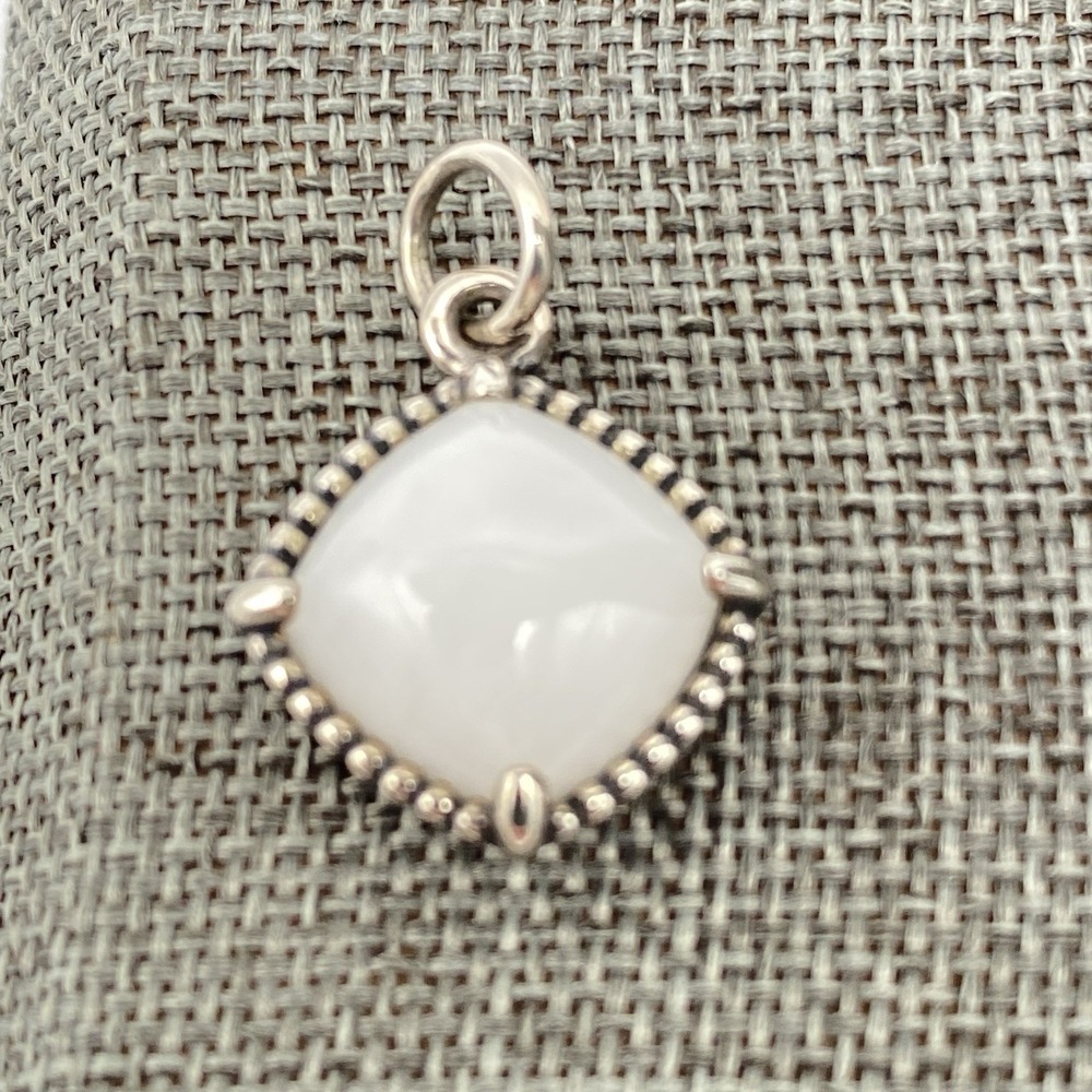 Pandora Sterling Silver Pendant Charm Vintage White Quartzite OS